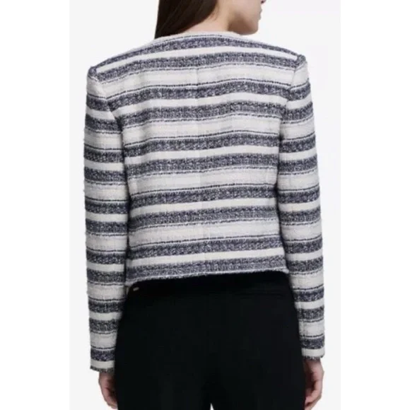 DKNY Tweed Striped Blazer Jacket 8 - Picture 10 of 16